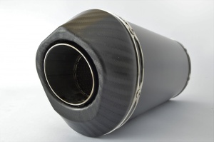 SP Engineering Slip On Oval Carbon Outlet Diabolus XLS Satin Black Exhaust